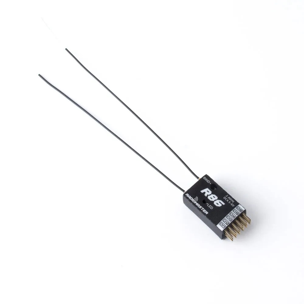 RadioMaster R86 2.4GHz 6CH Over 1KM PWM Nano Receiver Compatible FrSky D8 Support Return RSSI for RC Drone - Makerfire