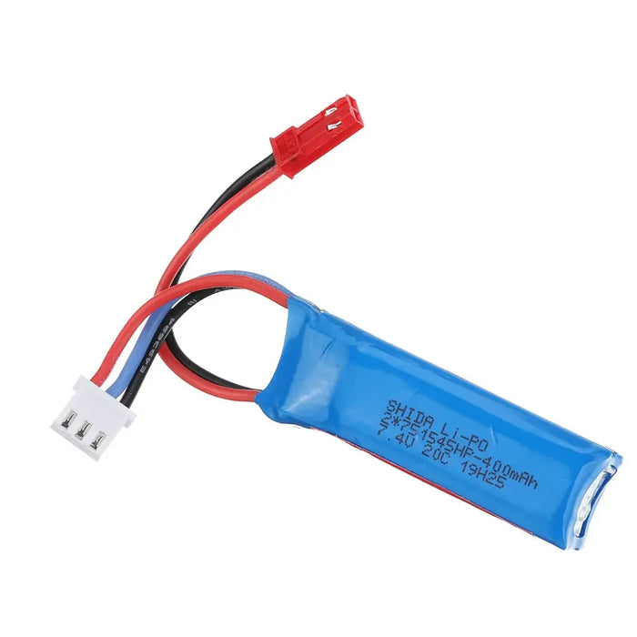 Wltoys 7.4v 400mAh 20C 2S JST Plug Li ion Battery for K969 K989 284131 Car Pack of 2 Makerfire