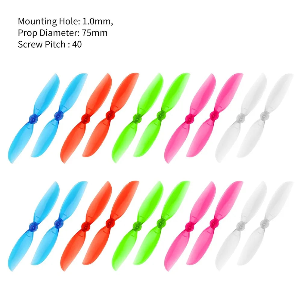 Makerfire 20pcs 75mm Propellers 2-Blade Prop CW CCW Replacement Parts for  DJI Tello FPV RC Drone 