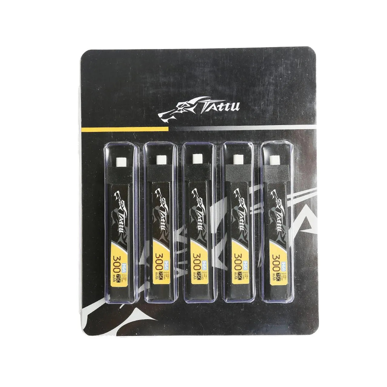 Tattu 300mAh 3.8V High Voltage 75C 1S1P Lipo Battery Pack With BT 2.0 Plug (5pcs) - Makerfire
