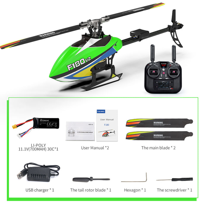 Yuxiang F180 V2 GPS Stabilized Flybarless Direct Drive FPV RC Helicopter One key Return