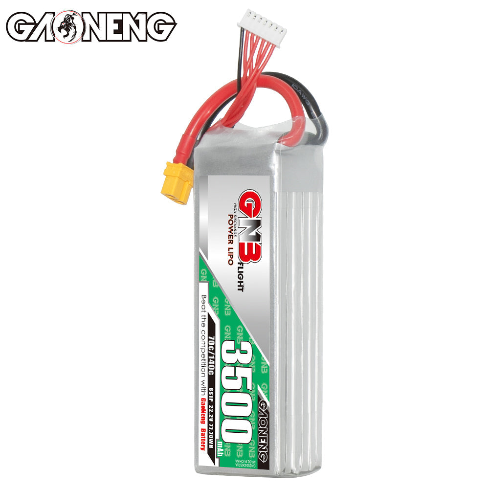 GAONENG GNB 6S 22.2V 3500mAh 70C LiPo Battery XT60 Plug - Makerfire