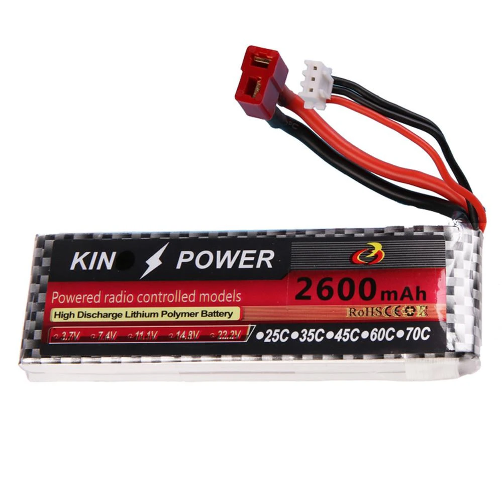 Wltoys 144001/ 124019/ 104001/ 124016/124017 7.4V 2600 MAH Lipo Battery T Plug 1/14 RC Car Upgrade Parts - Makerfire