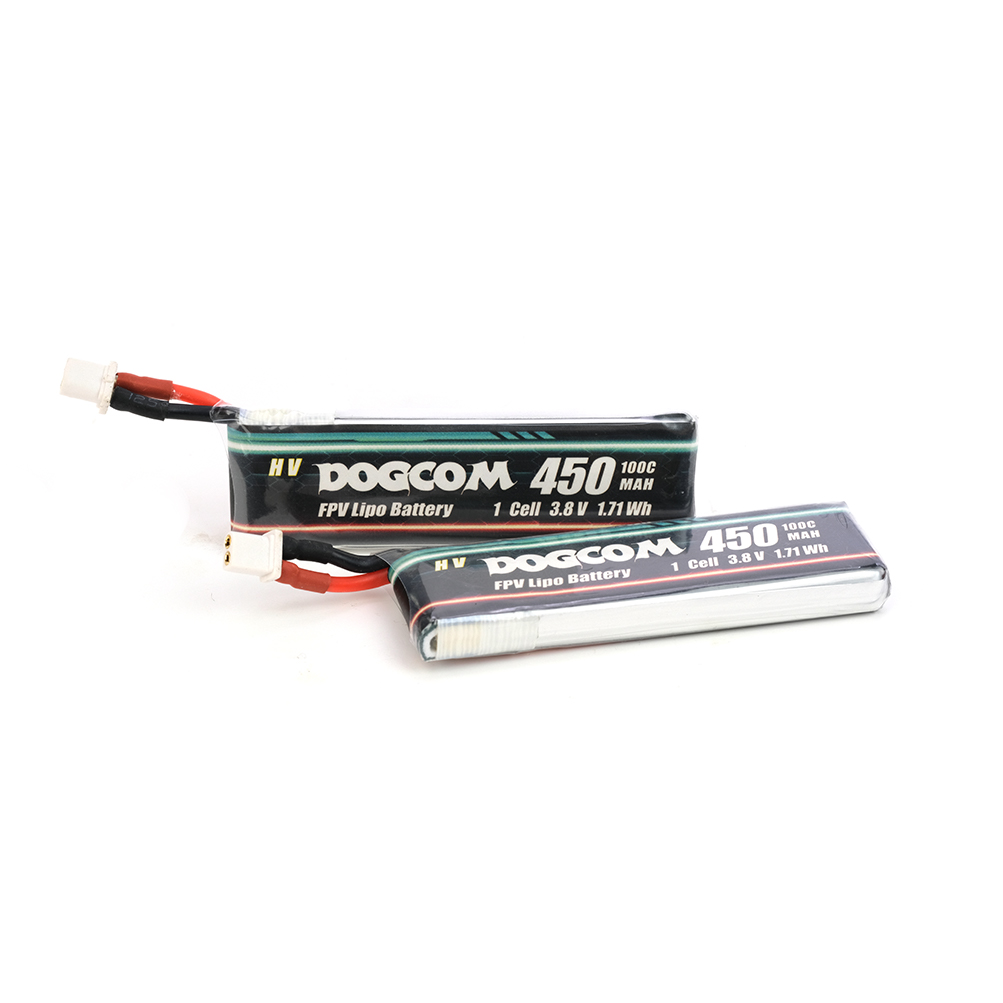 DOGCOM 450mAh 100C 1S 3.8V FPV lipo Battery BT2.0/PH2.0(Pack of 4) - Makerfire