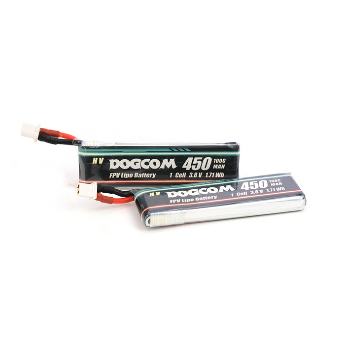 DOGCOM 450mAh 100C 1S 3.8V FPV lipo Batería BT2.0/PH2.0 (Paquete de 4)