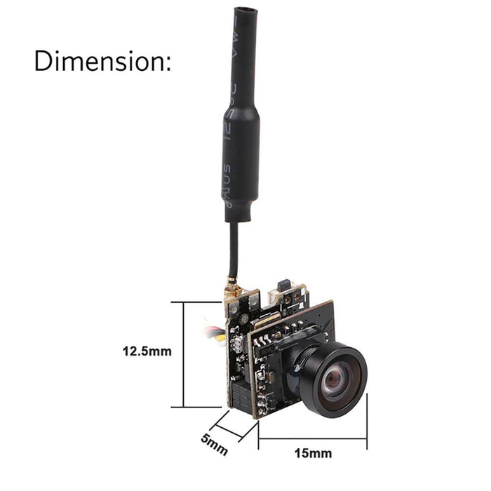 FPV Micro AIO Camera 5.8G 40CH 25mW Video Transmitter VTX Switchable Raceband w/OSD