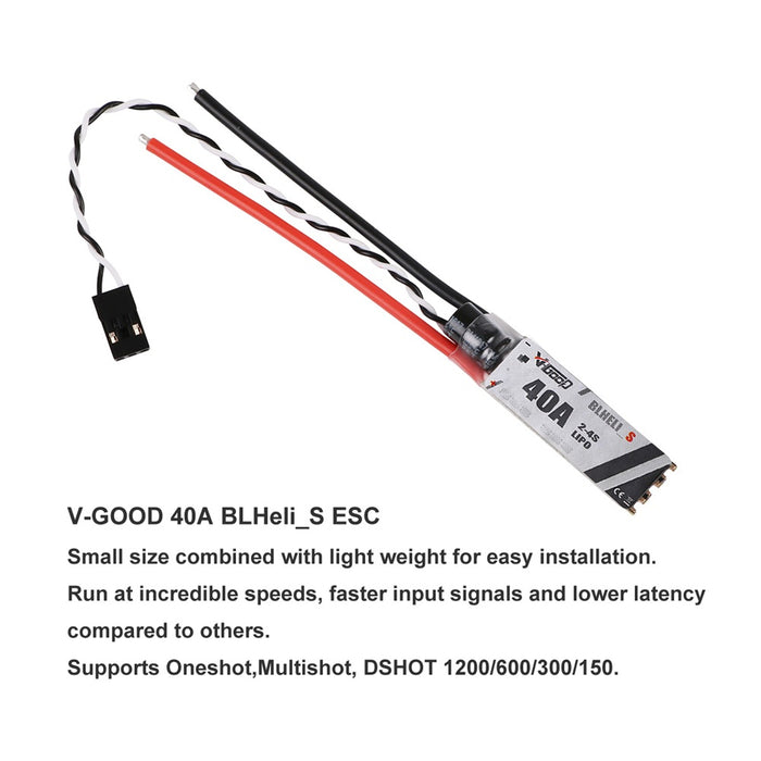 4PCS VGOOD Slim 40A ESC 2-4S BLHeli_S Support Oneshot MultiShot For RC Drone FPV Racing Multi Rotor