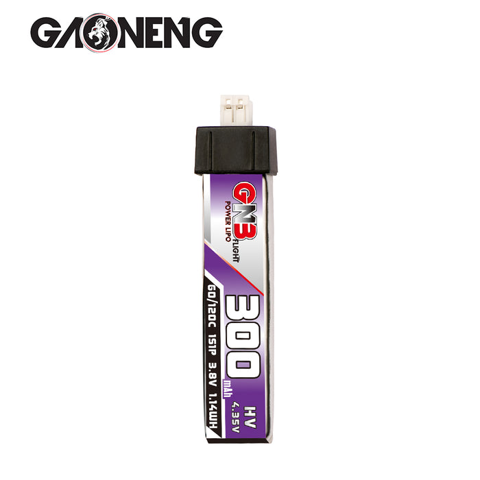 GNB/GAONENG 300mAh 1S 3.8V HV 60C Battery with Head Cover PH2.0 Connector(Pack of 6)