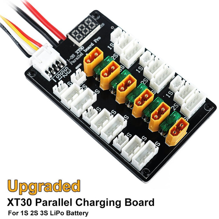 Placa de carga paralela XT30 mejorada para baterías LiPo 1S 2S 3S