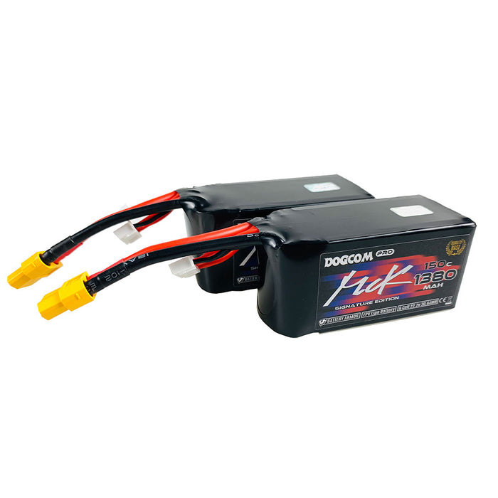 DOGCOM MCK Version 1380mAh 6S 22.2V 150C FPV LiPo Battery XT60 Plug - Makerfire