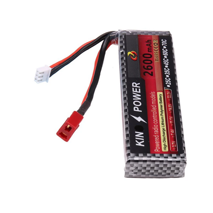 Wltoys 144001/ 124019/ 104001/ 124016/124017 7.4V 2600 MAH Lipo Battery T Plug 1/14 RC Car Upgrade Parts - Makerfire