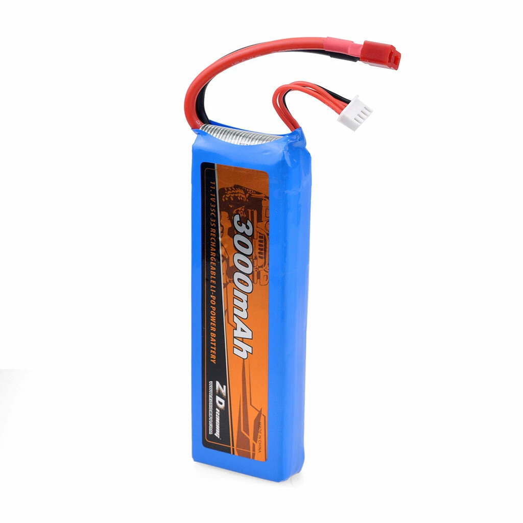 ZD Racing 11.1V 3000mAh 35C 3S Lipo Battery T Plug for 1/10 RC Vehicles Car Models - Makerfire