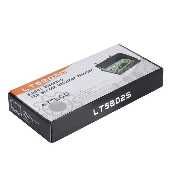 LCD5802D 5802 5.8G 40CH 7 インチ FPV モニター、DVR 内蔵 7.4v 2000mAh バッテリー付き