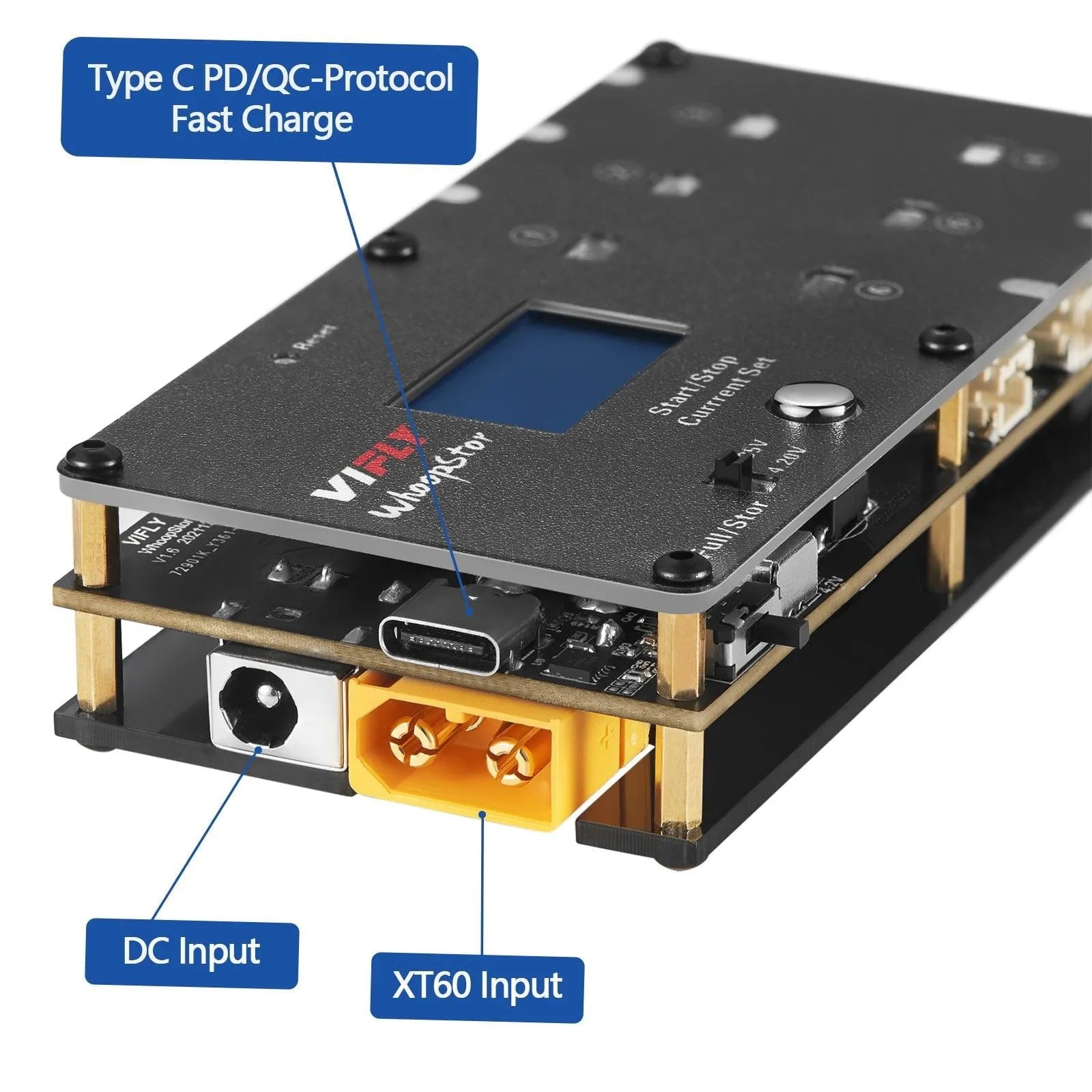 Vifly Whoopstor V2 6 Ports 1S LiPo/LiHV 6 Channel DC/USB-C Battery Charger and Discharger Makerfire Vifly Whoopstor V2 6 Ports 1S LiPo/LiHV 6 Channel DC/USB-C Battery Charger and Discharger Makerfire
