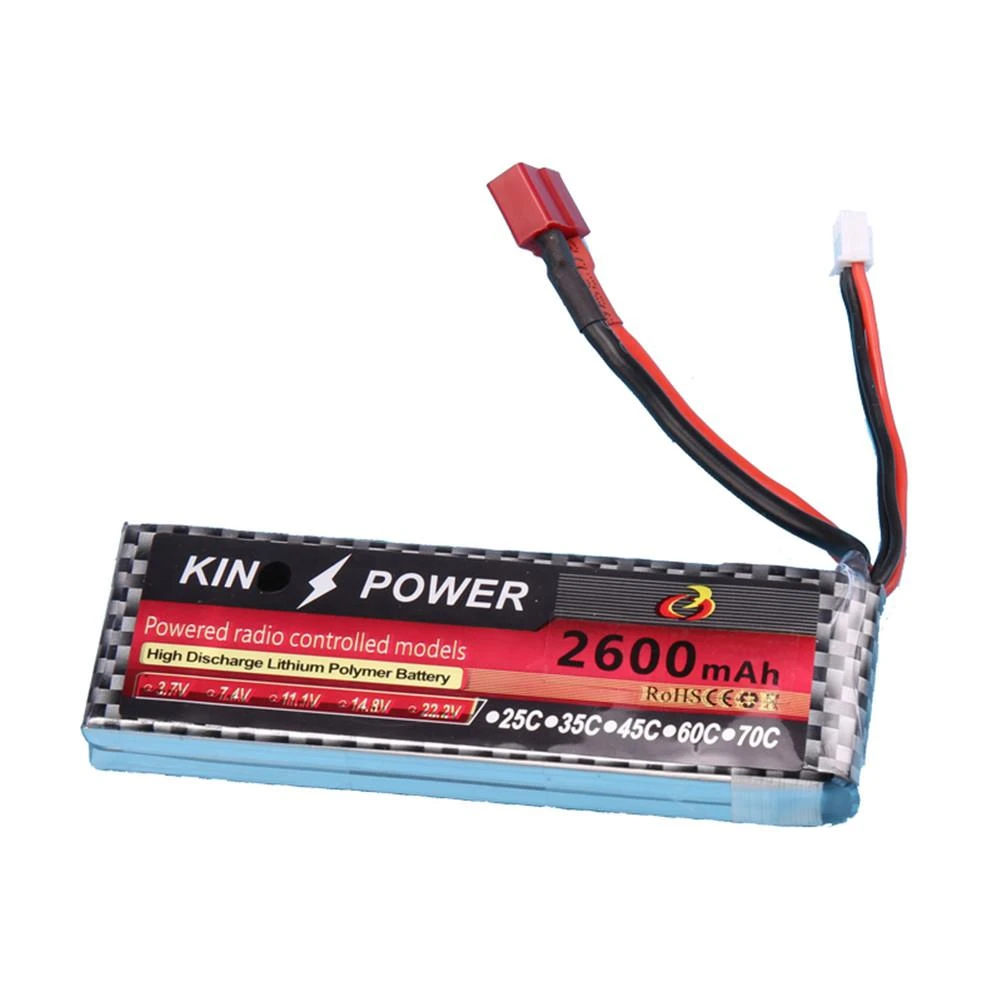 Wltoys 144001/ 124019/ 104001/ 124016/124017 7.4V 2600 MAH Lipo Battery T Plug 1/14 RC Car Upgrade Parts - Makerfire