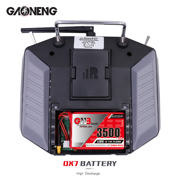 GNB 3500mAh 7.6V 2S LiPo LiHv Battery XT30 Plug for Frsky ACCST Q X7 Transmitter Remote Controller - Makerfire