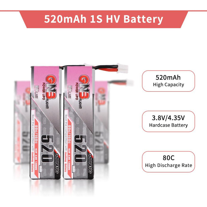 4pcs 520mAh 1S 3.8V LiPo Battery 80C HV LiHv Battery JST-PH 2.0 - Makerfire