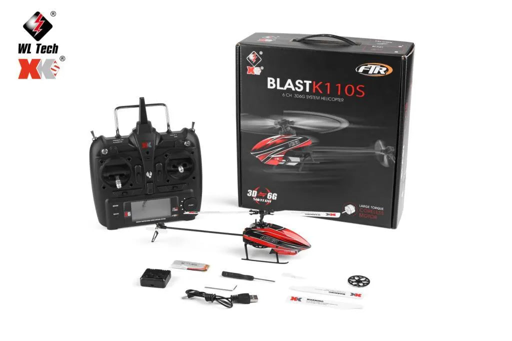 WLtoys XK K110S 6CH 3D 6G System Remote Control Toys Brushless Motor 2.4G RC Helicopter BNF/RTF Compatible With Futaba S-FHSS - Makerfire
