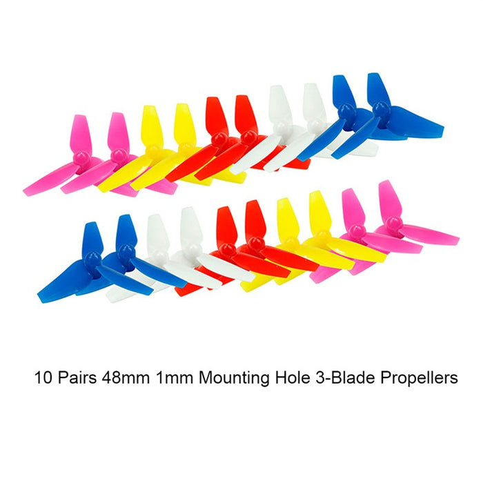 20pcs 48mm Propellers 3-Blade Prop CW CCW Sets Replacement Parts Tri-blade for FPV Drone Racing 
