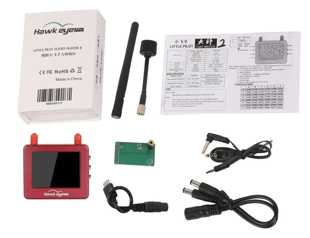 Hawkeye Master 2 FPV Monitor 2.5 inch 960×240 5.8G - Makerfire