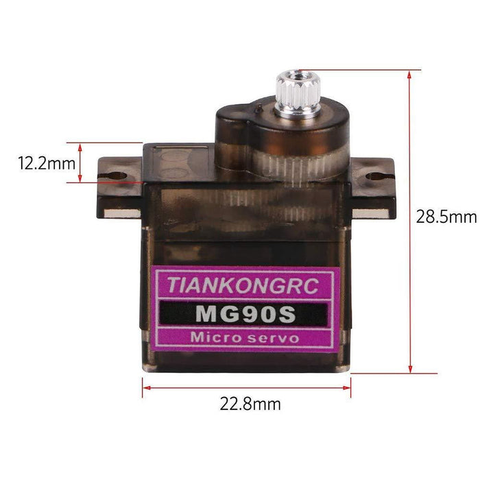 TiankongRC MG90S Metal Gear RC 9g Micro Servo For RC truck, Boat, Racing Car, Helicopter and Airplane (6pcs)