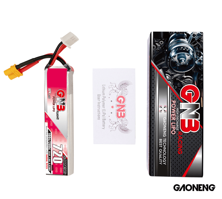 GAONENG GNB 7.6V 720mAh 100C 2S LiPo Battery XT30 Plug for FPV Racing Drone(Pack of 2) - Makerfire