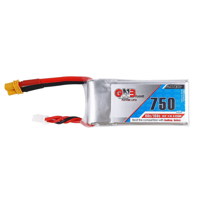 GNB/GAONENG 750mAh LiPo Battery 3S 11.1V 80C XT30 Plug Connector Battery