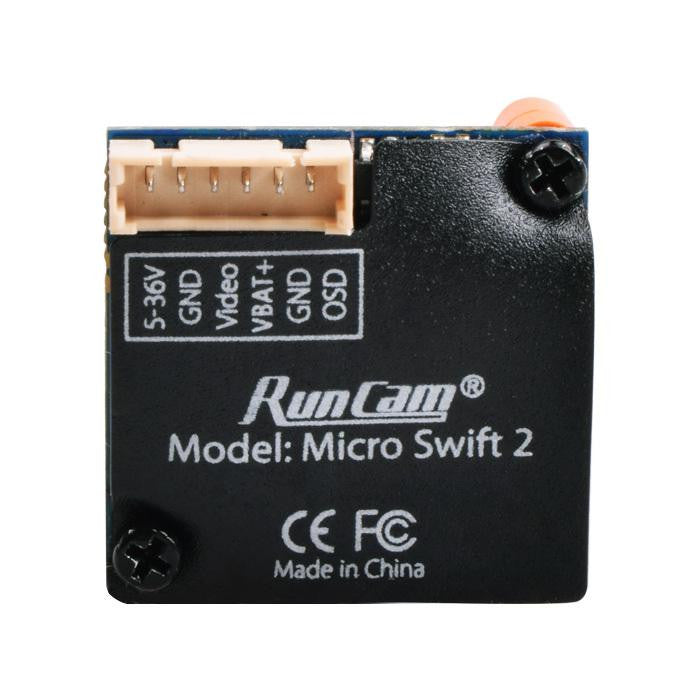 Cámara Runcam Micro Swift 2 Fpv 600TVL 2.1MM lente OSD incorporado 160 grados 5 a 36V NTSC