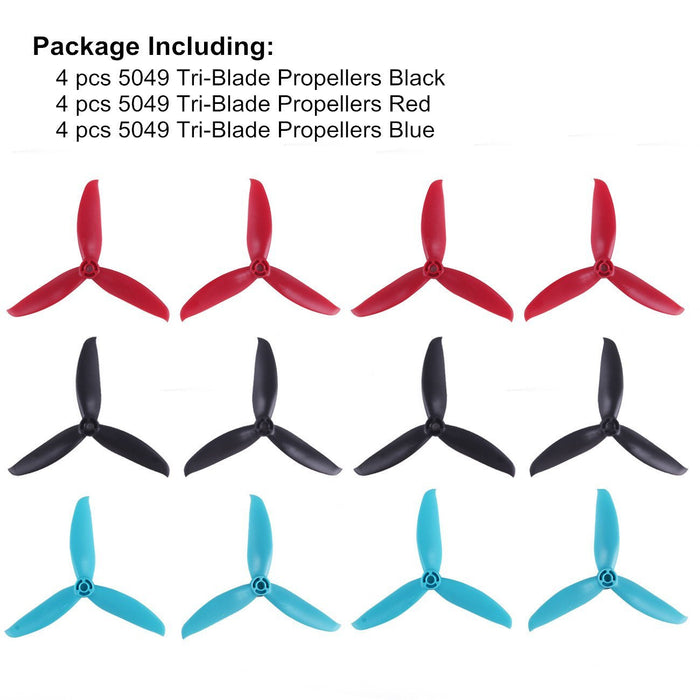 12pcs 5049 Propellers 5 inch 3-Blade Props Triblade CW CCW Propeller for 2205-2407 Brushless Motor