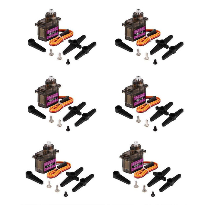 TiankongRC MG90S Metal Gear RC 9g Micro Servo For RC truck, Boat, Racing Car, Helicopter and Airplane (6pcs)