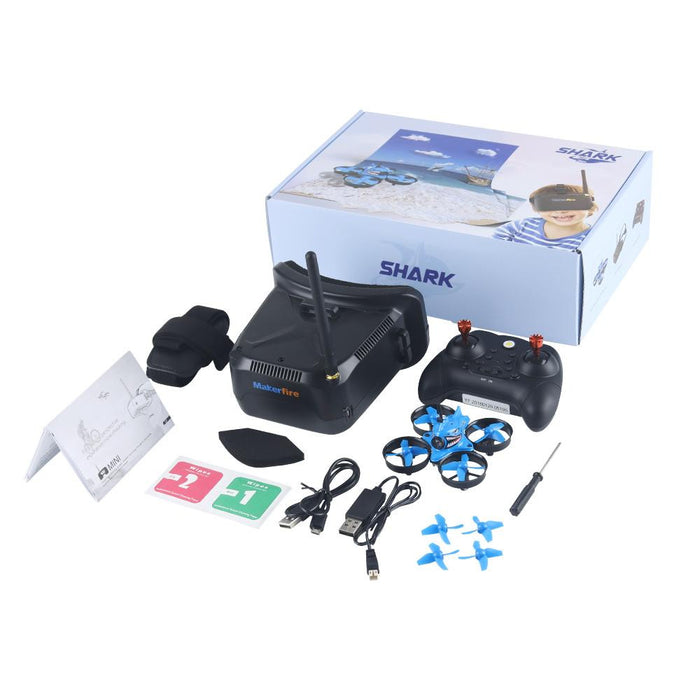 Makerfire Armor Blue Shark Micro FPV Racing Drone con retención de altitud que incluye gafas