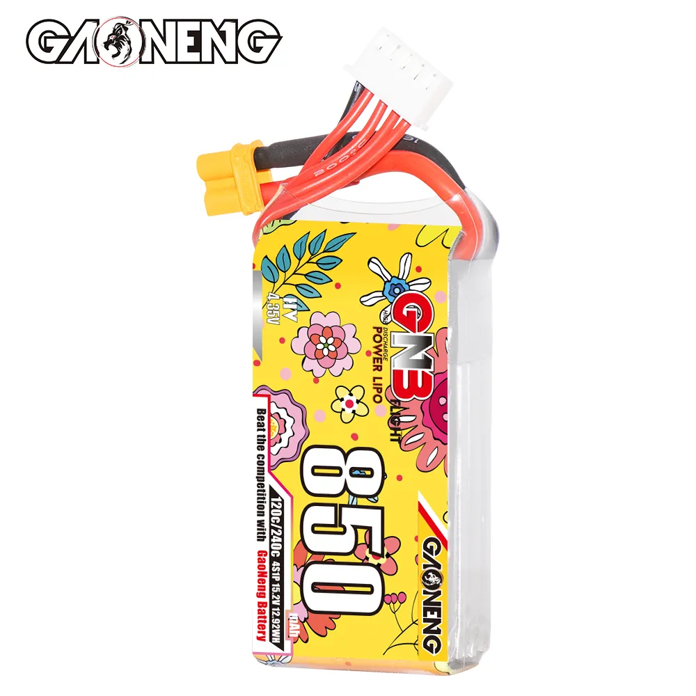 GAONENG GNB LiHV 4S 15.2V 850mAh 120C XT30 LiPo Battery - Makerfire