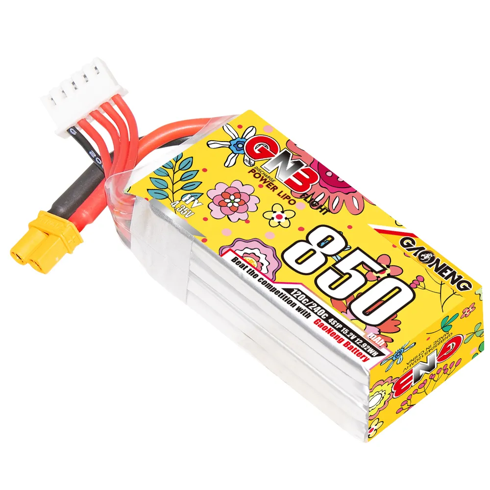 GAONENG GNB LiHV 4S 15.2V 850mAh 120C XT30 LiPo Battery - Makerfire