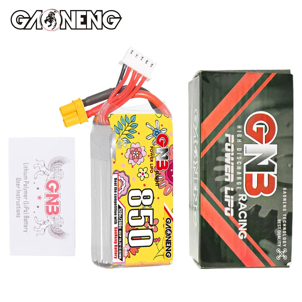 GAONENG GNB LiHV 4S 15.2V 850mAh 120C XT30 LiPo Battery - Makerfire