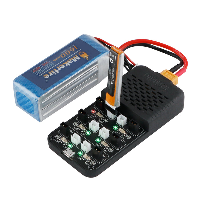 Crazepony 6-Channel 1S LiHv/LiPo Battery Charger with GNB27 and PH2.0 Connector
