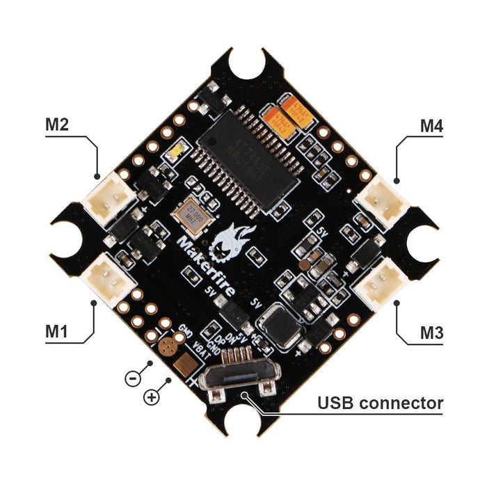 Controlador de vuelo Makerfire MiniF3 A07 con función OSD Conector PH2.0 (sin receptor)