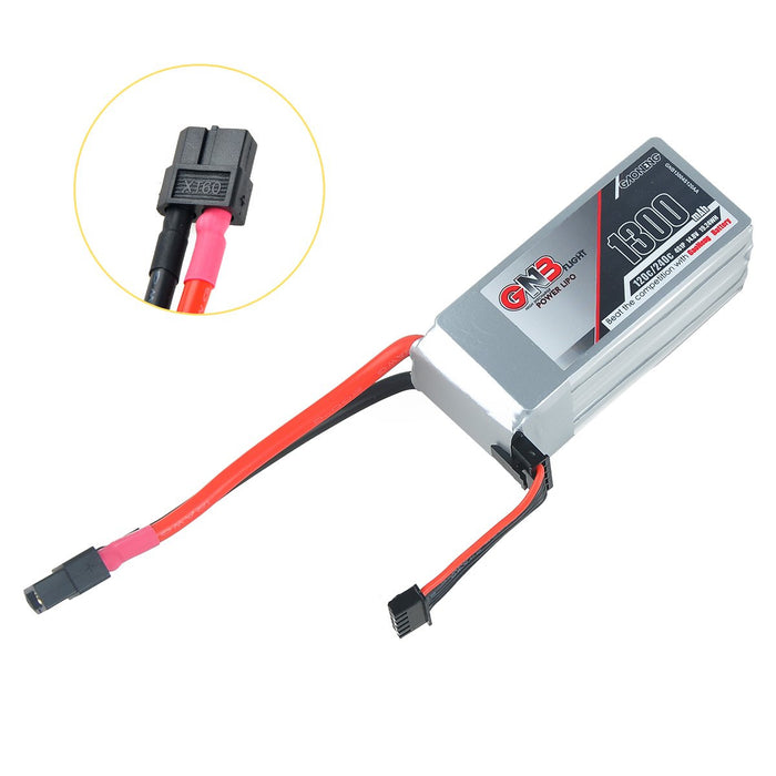 GNB 1300mAh LiPo Battery Pack 4S 14.8V 120C XT60 Plug with Removable Balance Charging Cable