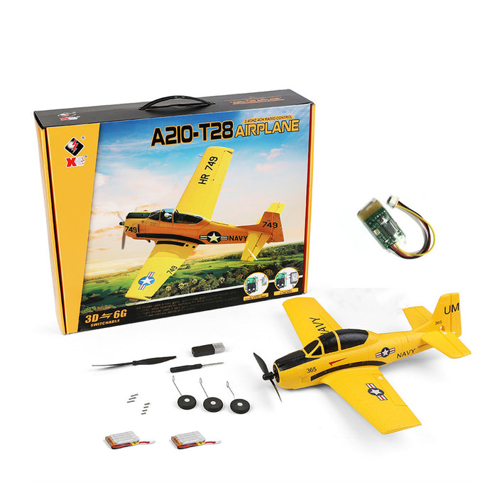Wltoys A210 380mm Wingspan 4 Channel With 6 Axis Gyroscope EPP Foam Plane 3D/6G Trojan T28 Rc Airplane Toy PNP/BNF