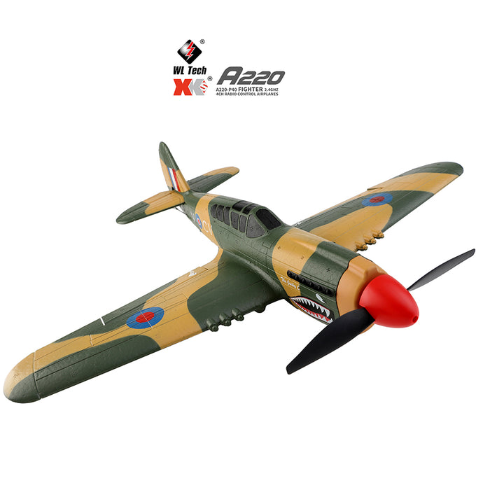 Wltoys XK A220-P40 Fighter EPP Foam Airplane 384mm Wingspan 4 Channel 6 Axis Gyro RC Airplane PNP/BNF