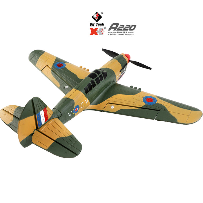 Wltoys XK A220-P40 Fighter EPP Foam Airplane 384mm Wingspan 4 Channel 6 Axis Gyro RC Airplane PNP/BNF
