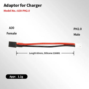 GAONENG/GNB A30 Female to PH2.0 Male 60mm Adapter for Charger(Pack of 10) - Makerfire