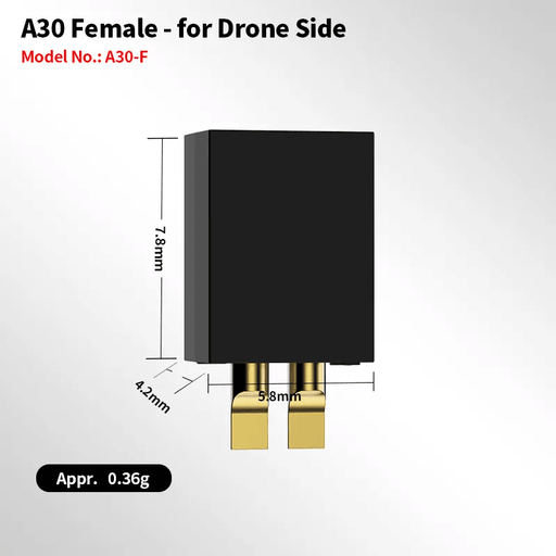 GAONENG/GNB A30 Male & Female Connector for FPV Whoops Quads LiPo Battery(Pack of 10) - Makerfire