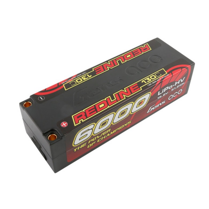 Gens Ace Redline 6000mAh 15.2V 130C 4S1P Hard Case HV LiPo Battery with XT60 Plug