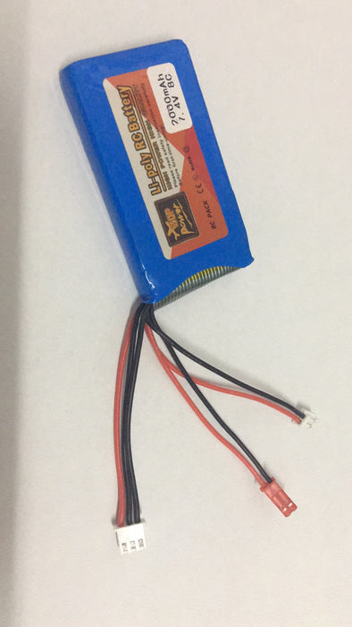 ZOP Power 2000mAh 7.4V 8C 2S LiPo Battery for RC Airplane Remote Control