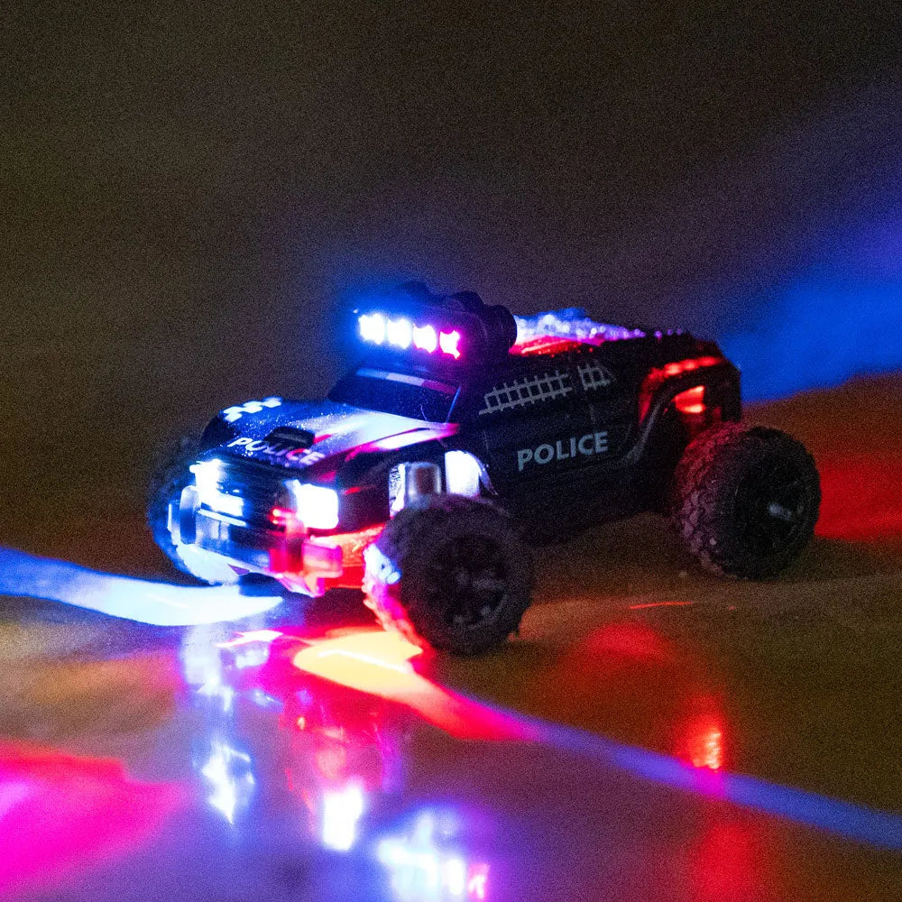 Turbo Racing 1:76 C82 2.4GHz RC Off-Road Truck Car RTR Fully Proportional Steering Police Car - Makerfire