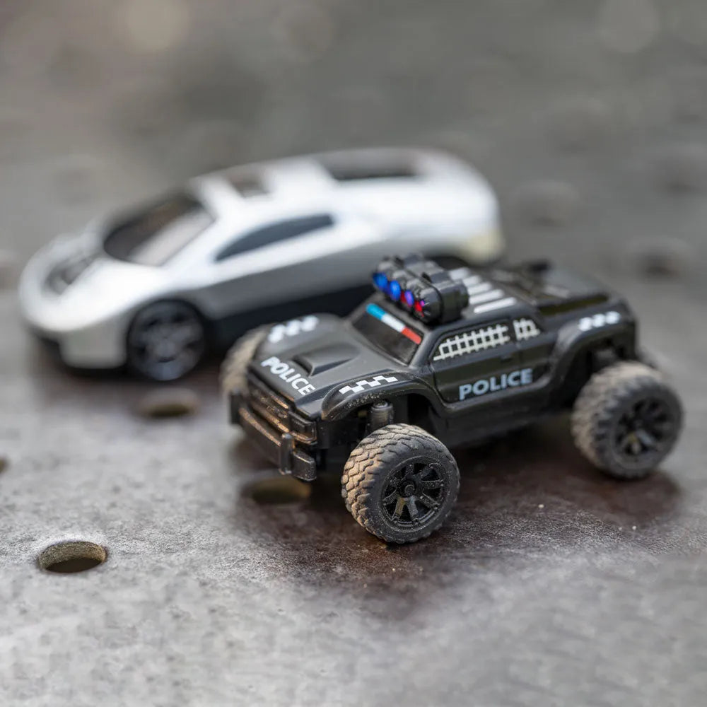 Turbo Racing 1:76 C82 2.4GHz RC Off-Road Truck Car RTR Fully Proportional Steering Police Car - Makerfire