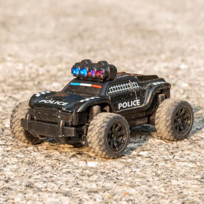 Turbo Racing 1:76 C82 2.4GHz RC Off-Road Truck Car RTR Fully Proportional Steering Police Car - Makerfire