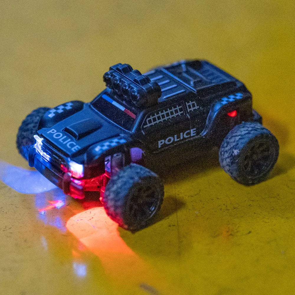 Turbo Racing 1:76 C82 2.4GHz RC Off-Road Truck Car RTR Fully Proportional Steering Police Car - Makerfire