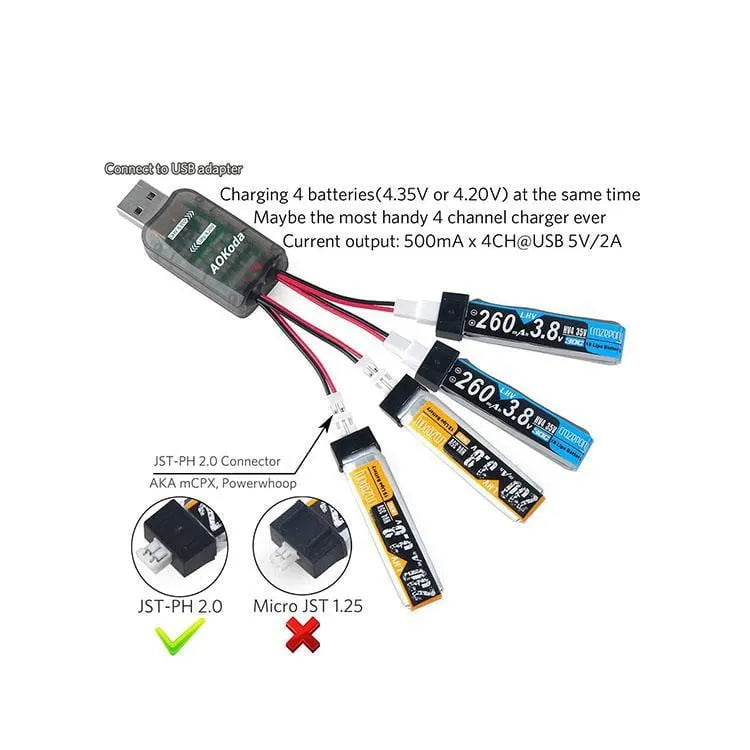 AOkoda CX405 1S Battery Charger(Pack of 2) - Makerfire
