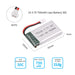Crazopony 6pcs 1S 3.7V 750mAh Lipo Battery 30C with 6-in-1 Charger Intelligent Fast Charging